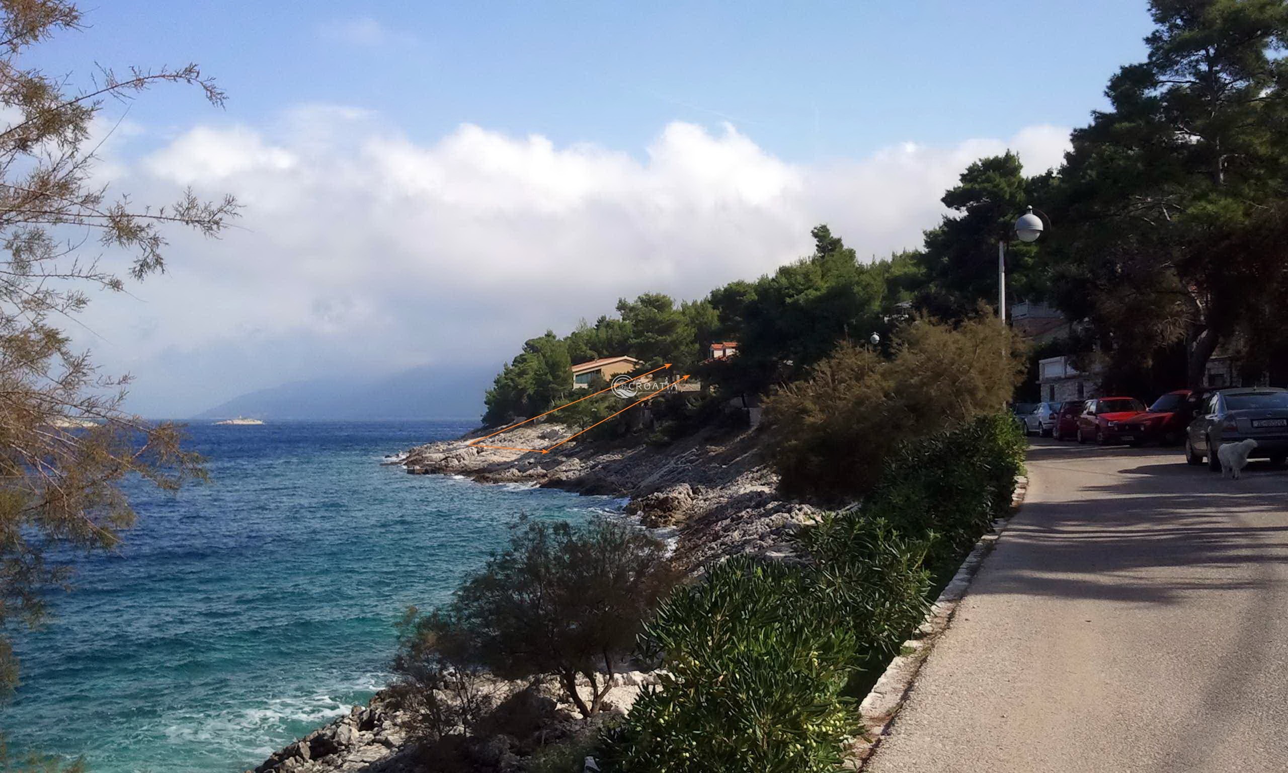 Stone holiday house with land on island Korcula