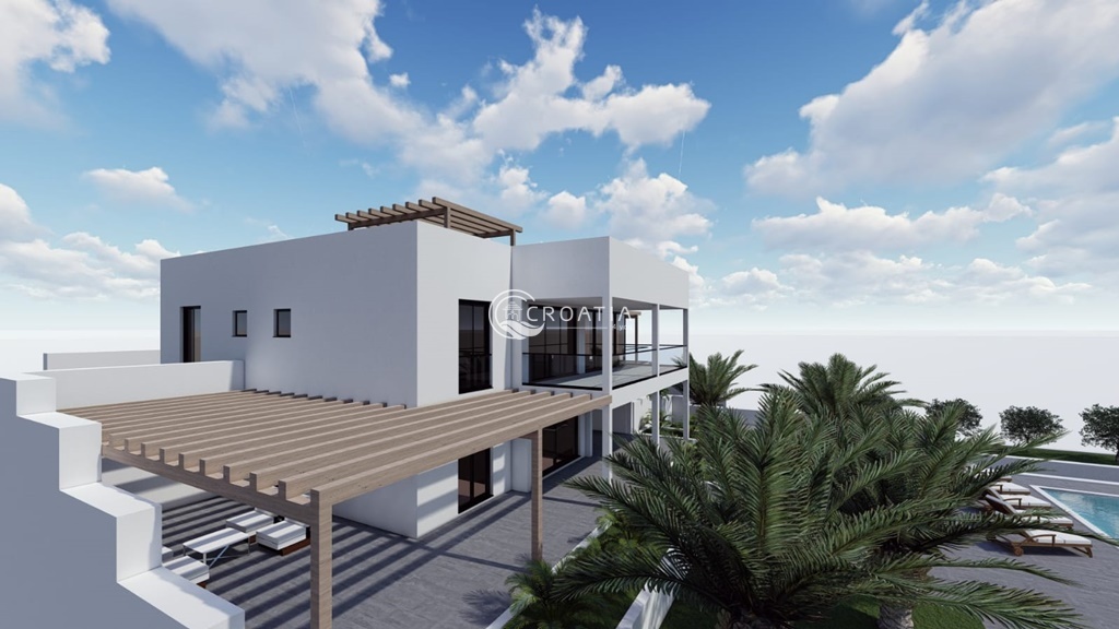 Villa in construction, 1st line to the sea