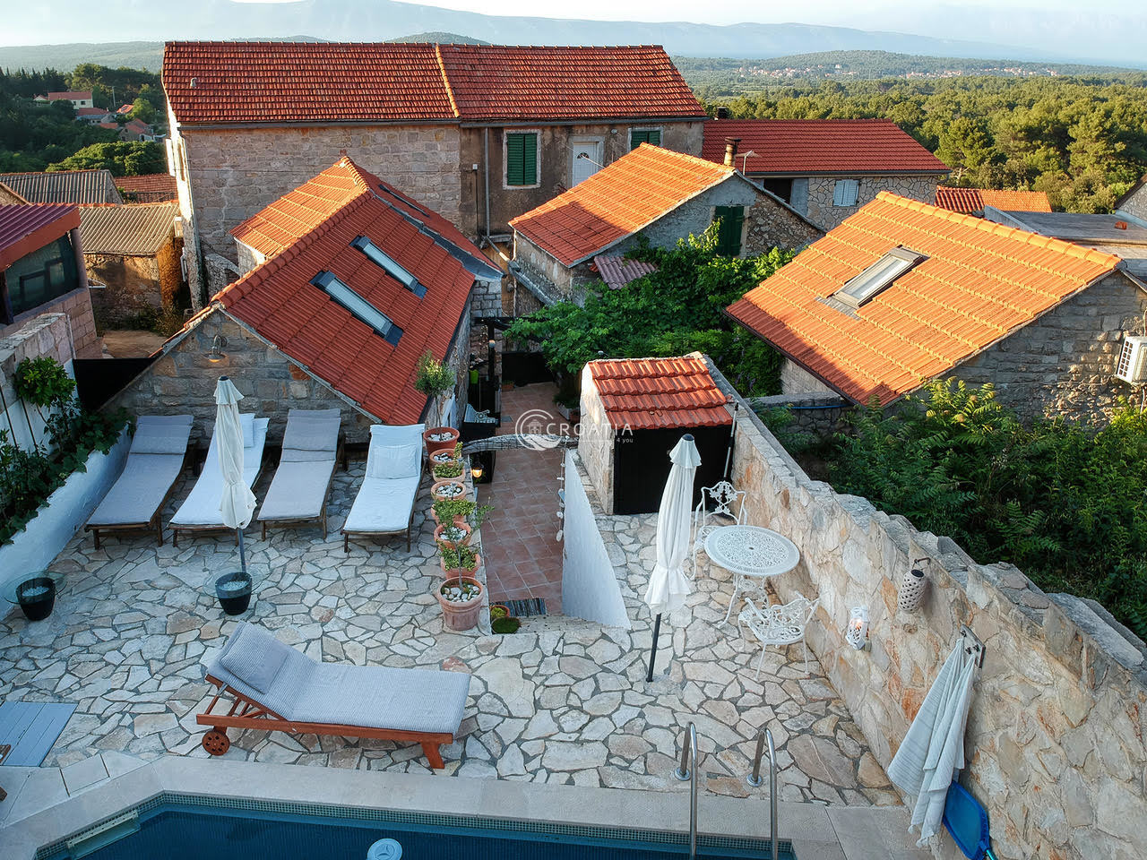 Completely renovated old stone holiday homes on the island of Hvar